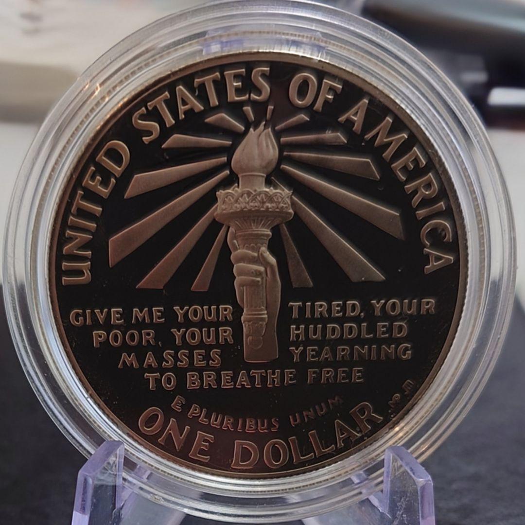 1986年 アメリカ銀貨 1ドル リバティ自由の女神記念銀貨SV900+白銅貨