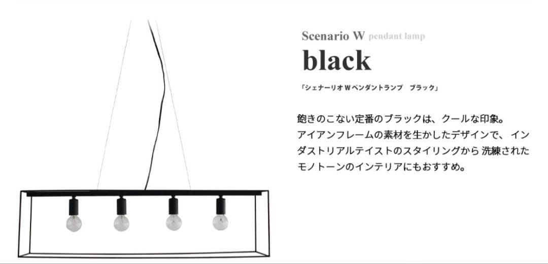 Scenario W シェナーリオ W ペンダントランプ 黒DI CLASSE