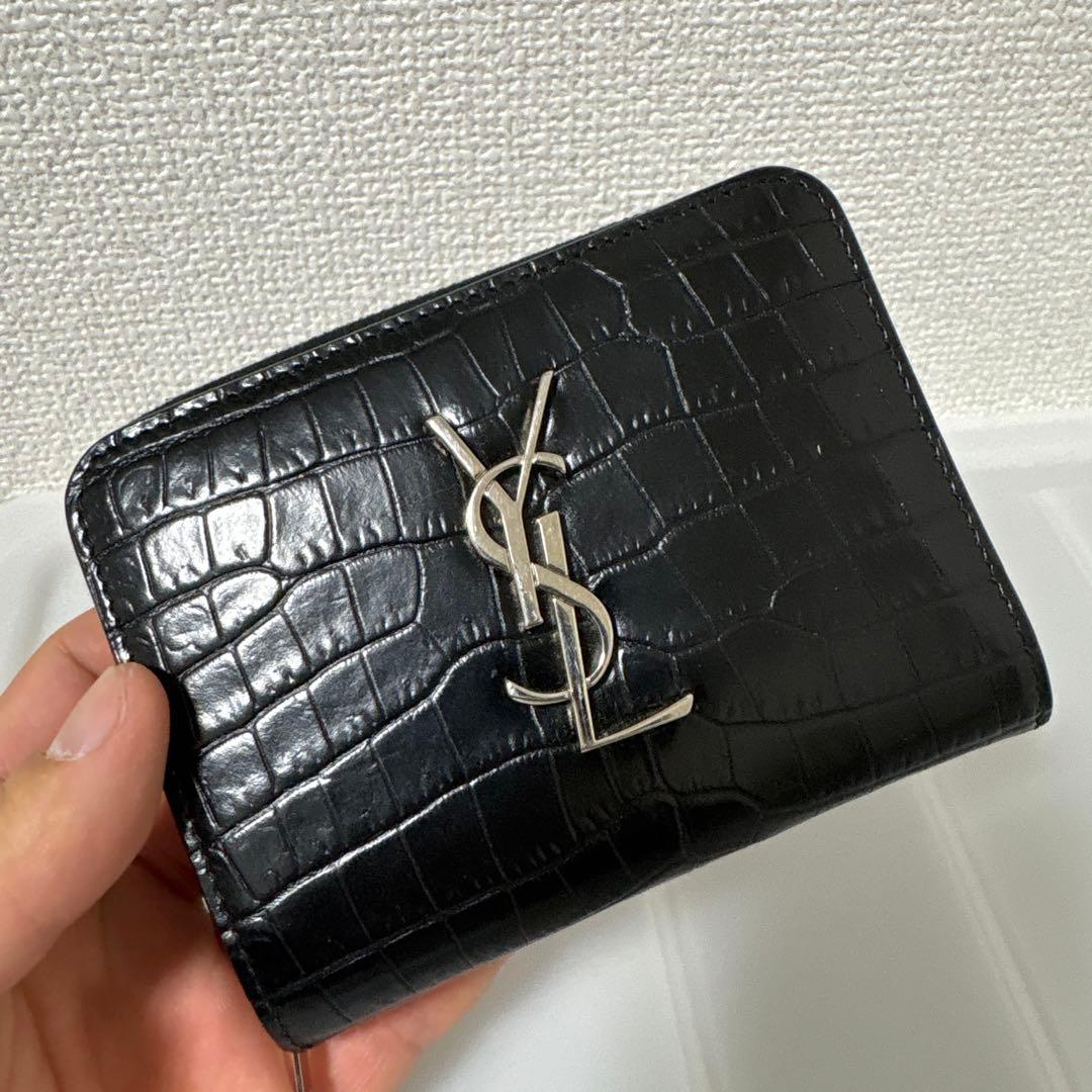 【極美品】SAINT LAURENT サンローラン 二つ折り財布 YSL