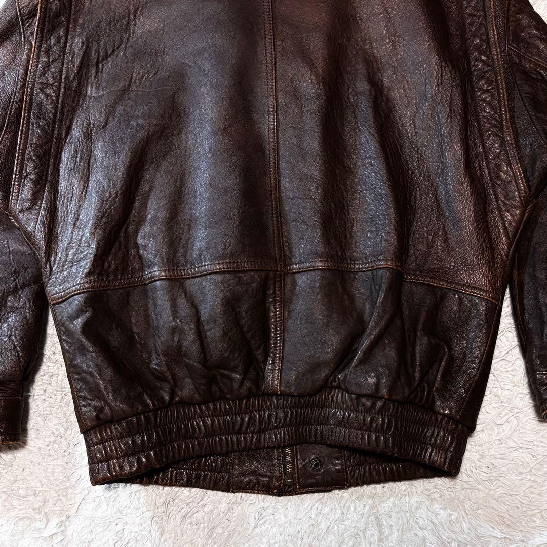 テイル ✨00s G1 レザーフライトジャケット ブラウン ボア襟 ライナ