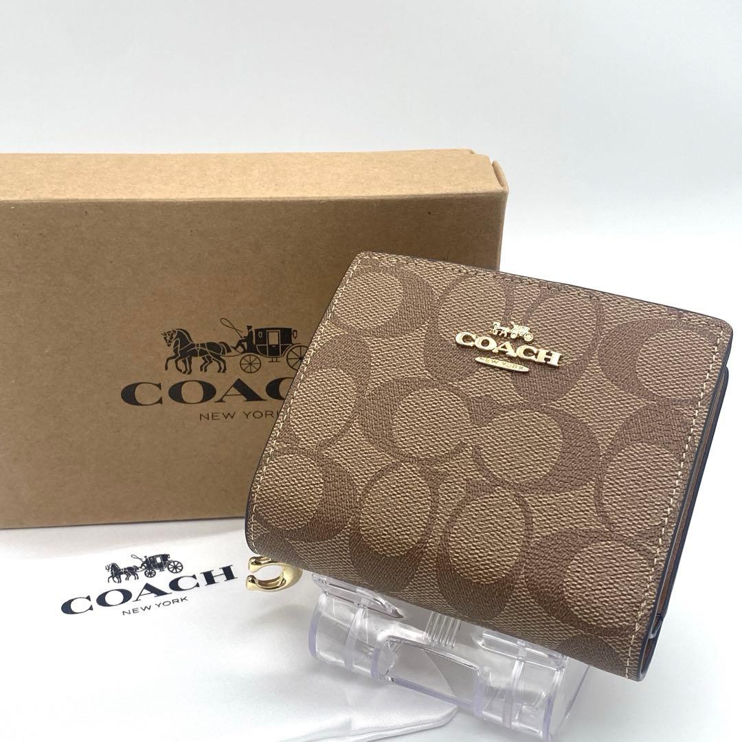 【未使用級】 コーチ COACH 二つ折り財布 二つ折り 財布 シグネチャー