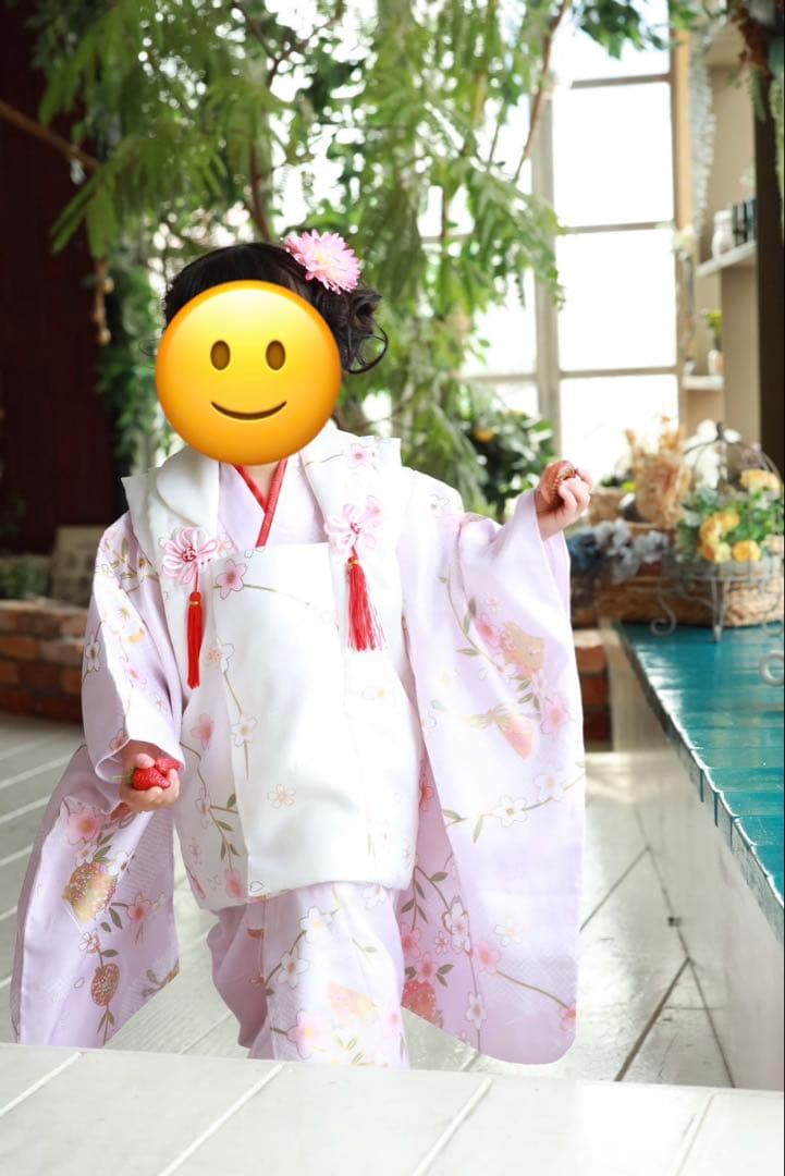 キョウエツ 七五三 3歳 女の子 着物 被布 小物 フルセット 薄紫