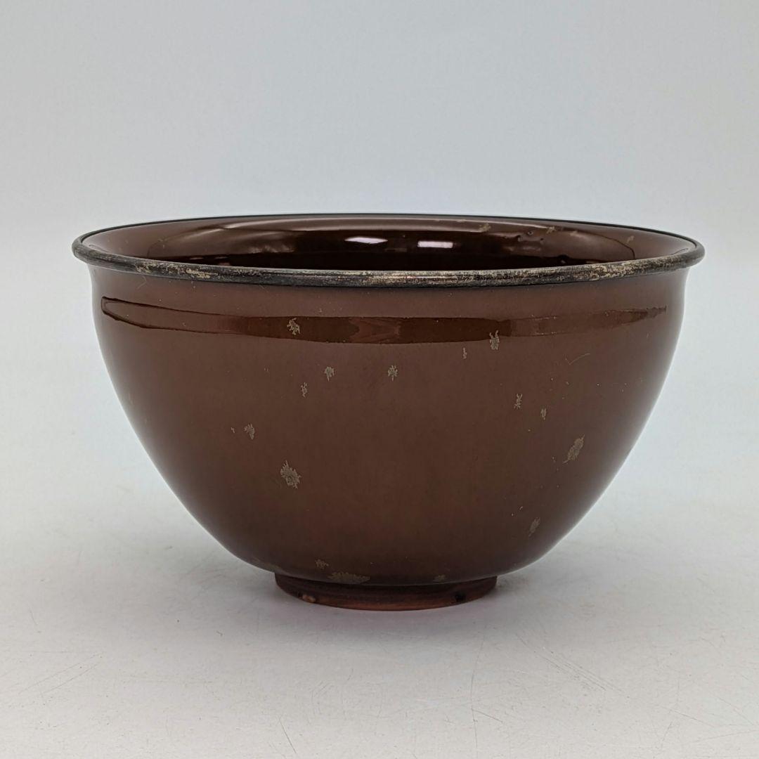 加藤藤山 金結晶天目茶盌 箱書付前大徳大橋香林 共箱合布 抹茶碗 抹茶茶碗 在銘