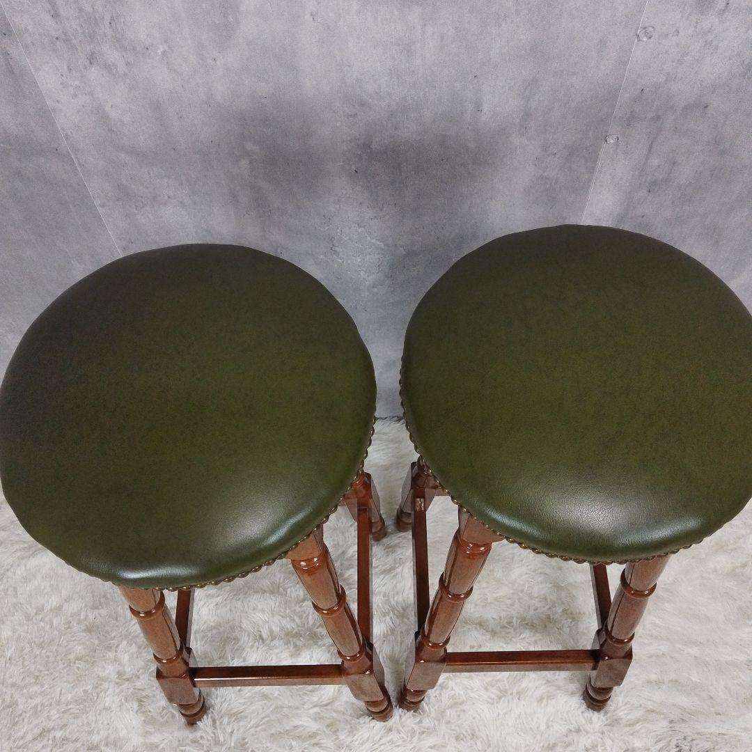 2個セット　カウンターチェア　バー　ハイチェア　アンティーク