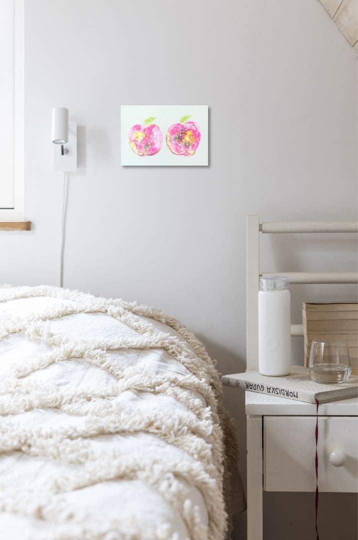 絵画　油絵　原画　一点物　北欧　フルーツ　リンゴ　SM