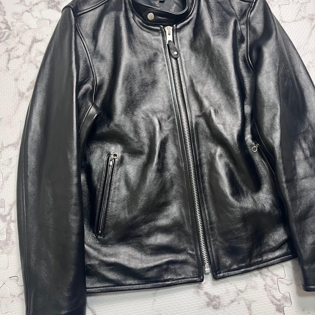 y*m様 XXL/極美品✨【米国製】schott シングルライダース 羊革 ブラ