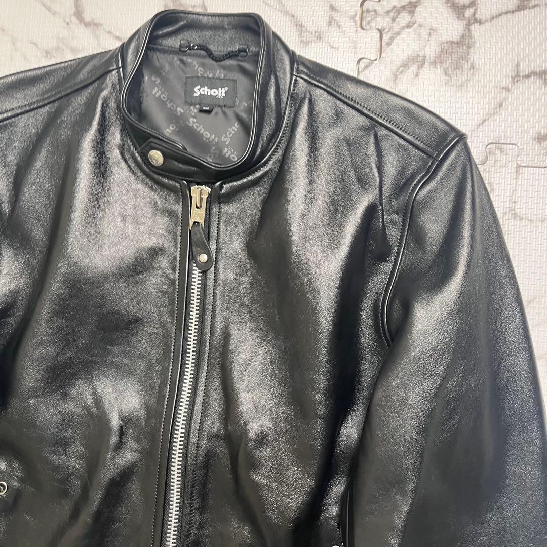 y*m様 XXL/極美品✨【米国製】schott シングルライダース 羊革 ブラ