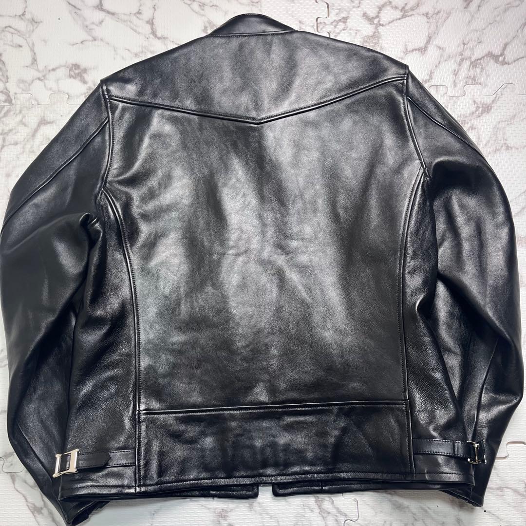 y*m様 XXL/極美品✨【米国製】schott シングルライダース 羊革 ブラ
