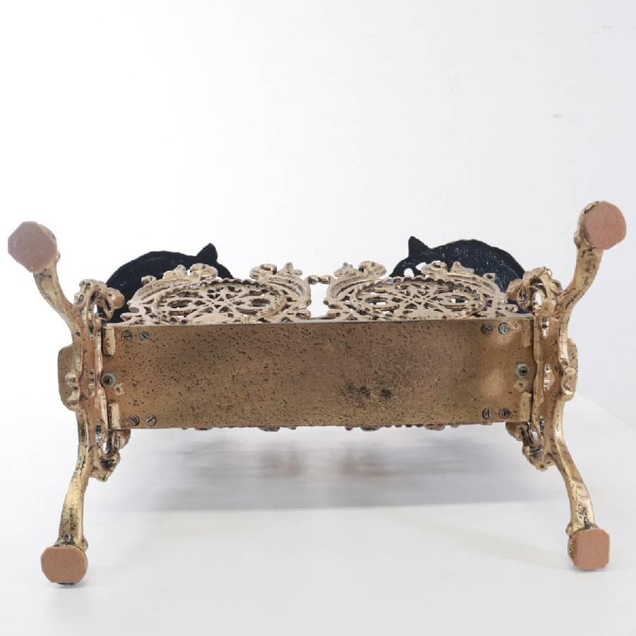 値下アンティーク マガジンラック マイナスネジ 真鍮製 ゴールド色 小テーブル付