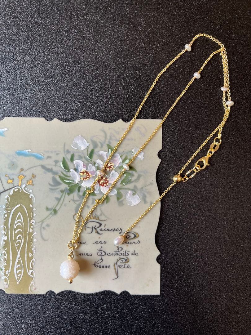 おともさん✴︎あこや真珠フラワーカービング＊①ネックレス③ネックレストップ