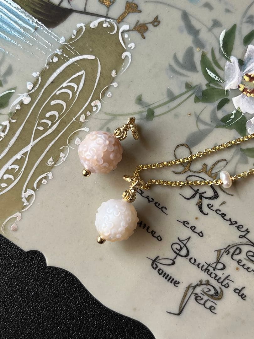 おともさん✴︎あこや真珠フラワーカービング＊①ネックレス③ネックレストップ