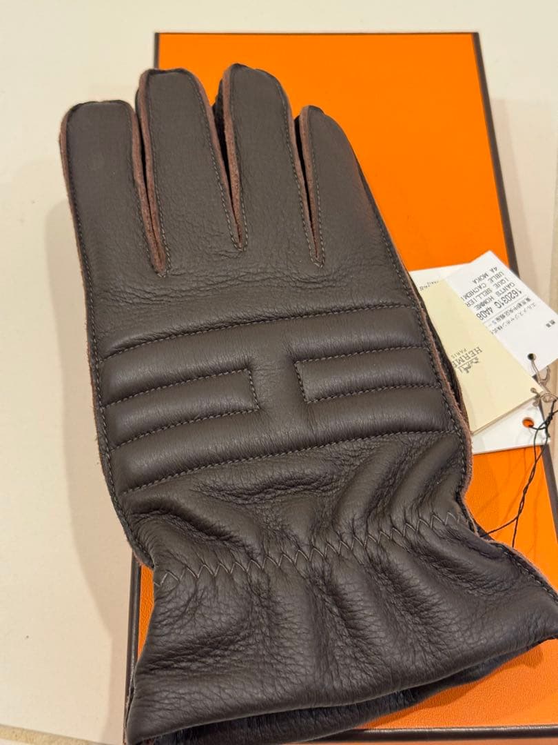 あんしん鑑定利用 新品 エルメス メンズ グローブ