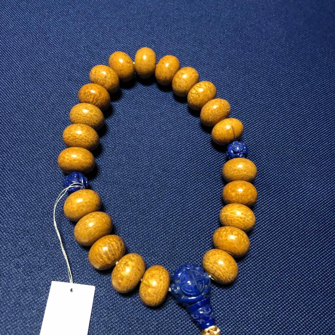 天竺菩提樹　ラピス彫り　念珠