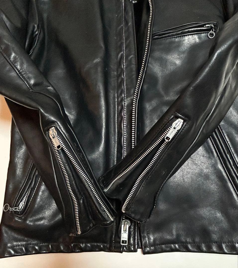 SCHOTT 141 USA製 シングルライダースジャケット 36 黒