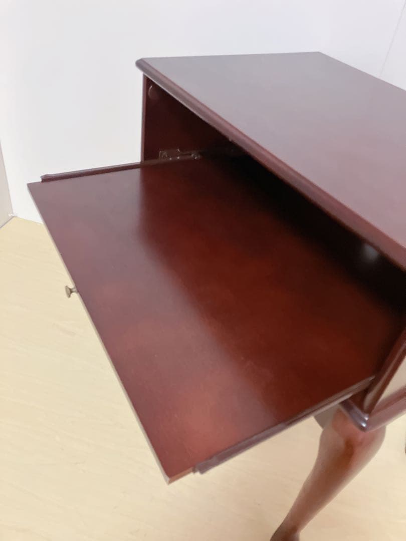 アンティーク調　猫脚　サイドテーブル　電話台　FAX台　サイドキャビネット