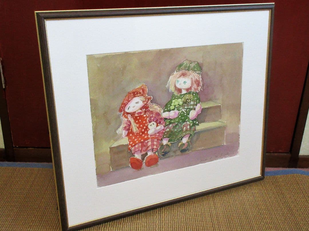水彩画「可愛い人形」