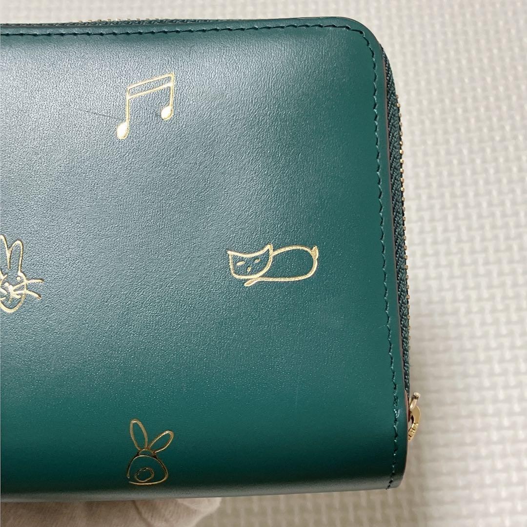 未使用PaulSmithミックスドゥードゥル レザー二つ折り財布　グリーン　緑