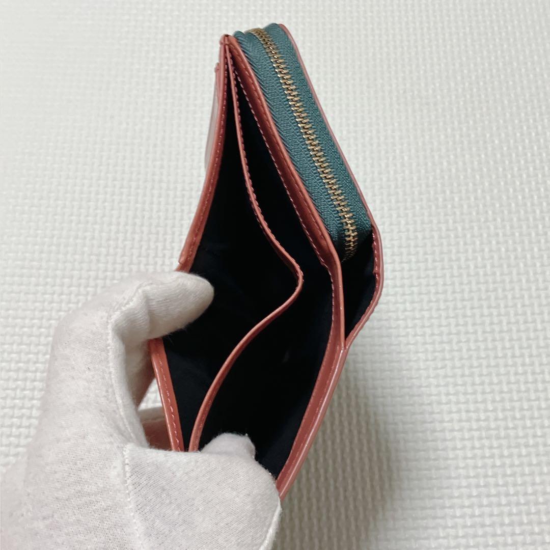 未使用PaulSmithミックスドゥードゥル レザー二つ折り財布　グリーン　緑