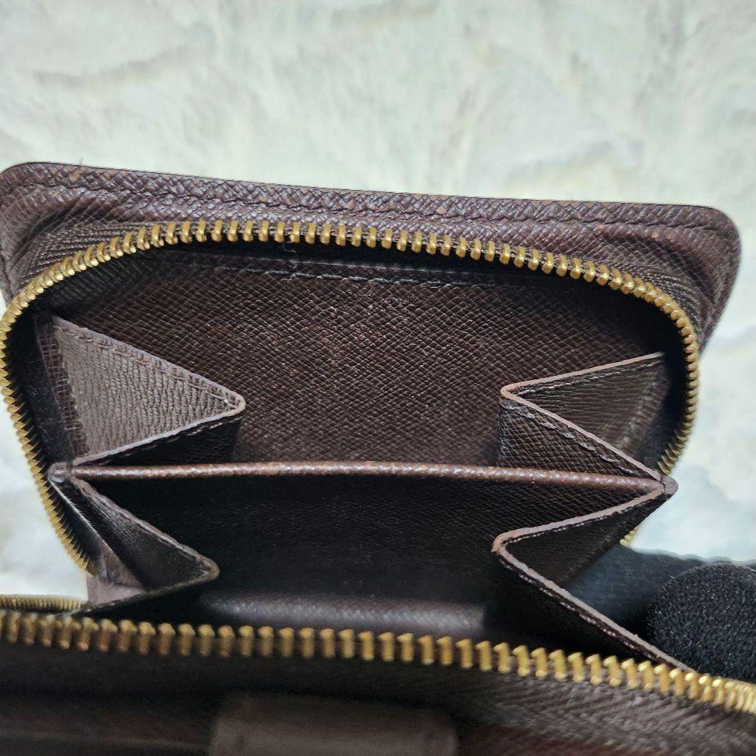 LOUIS VUITTON 二つ折り財布 コンパクトジップ ダミエ ブラウン