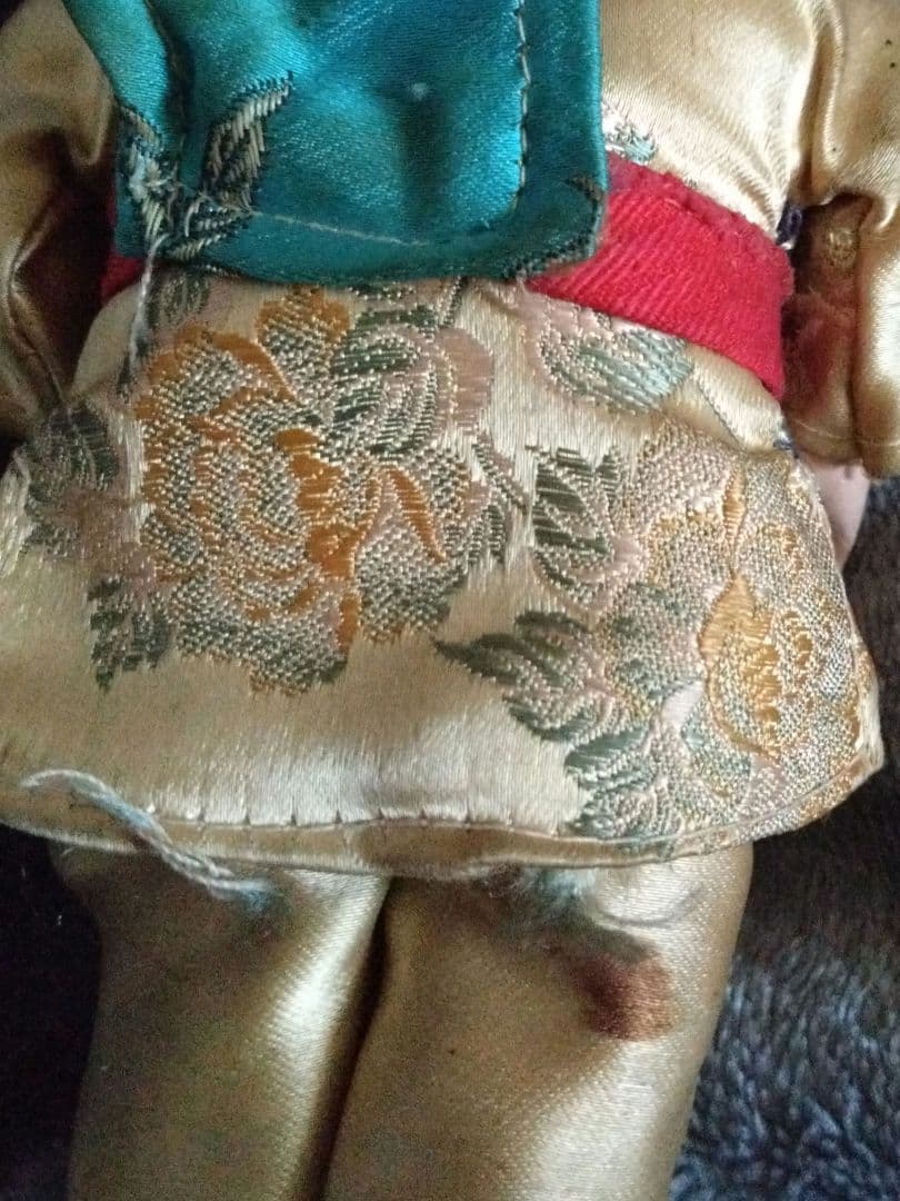 中国骨董　抱っこする姉妹のお人形　2点セット