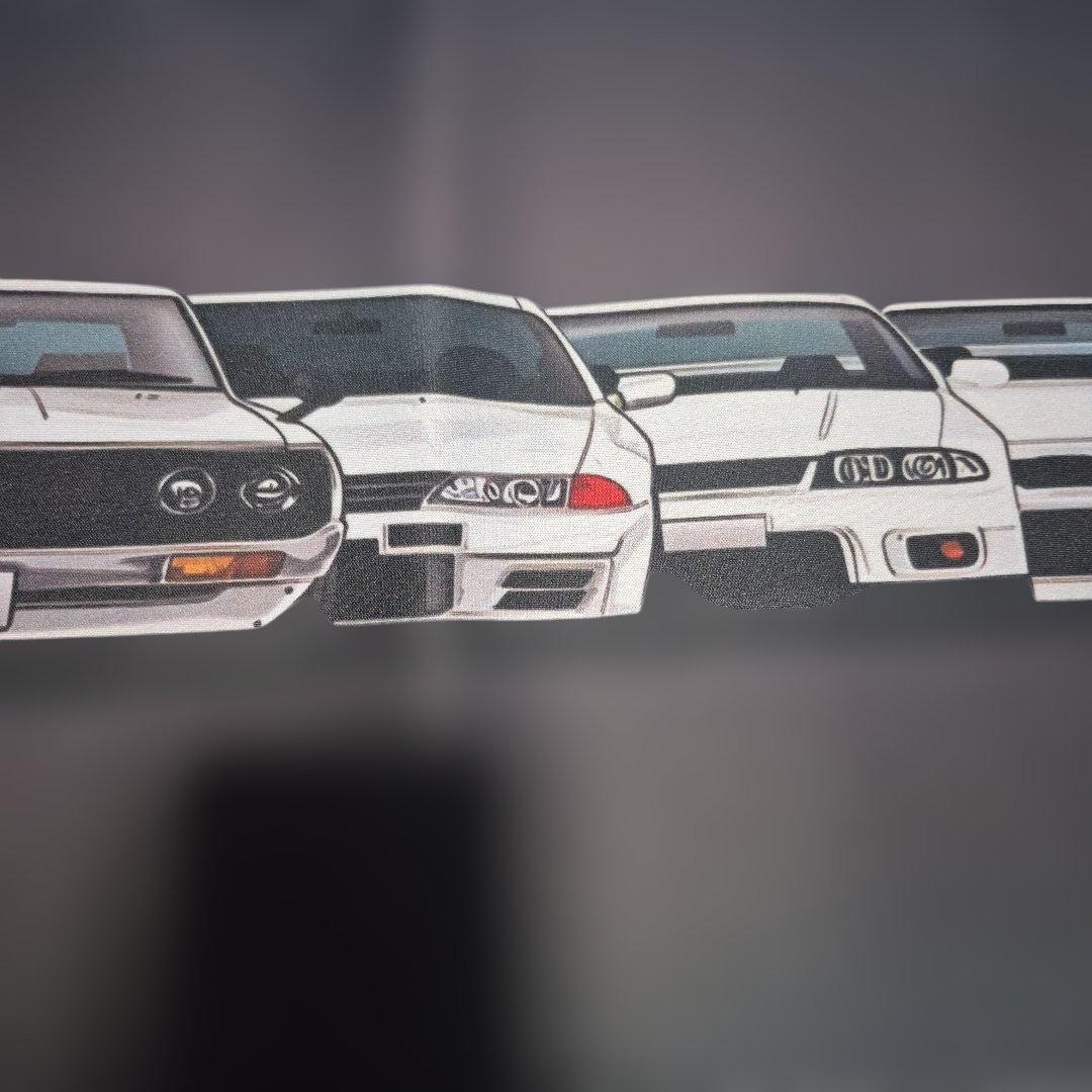 歴代スカイライン アートプリントプレイマット、デスクマット。