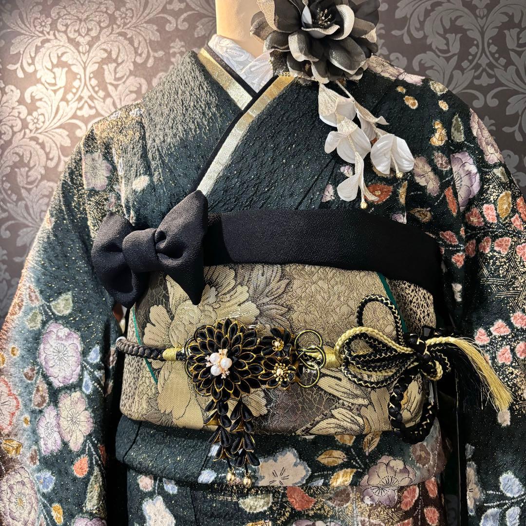 美品　辻ヶ花　花絞り　金通し　金駒刺繍　染分け　秀品　振袖　フルセット 振り袖