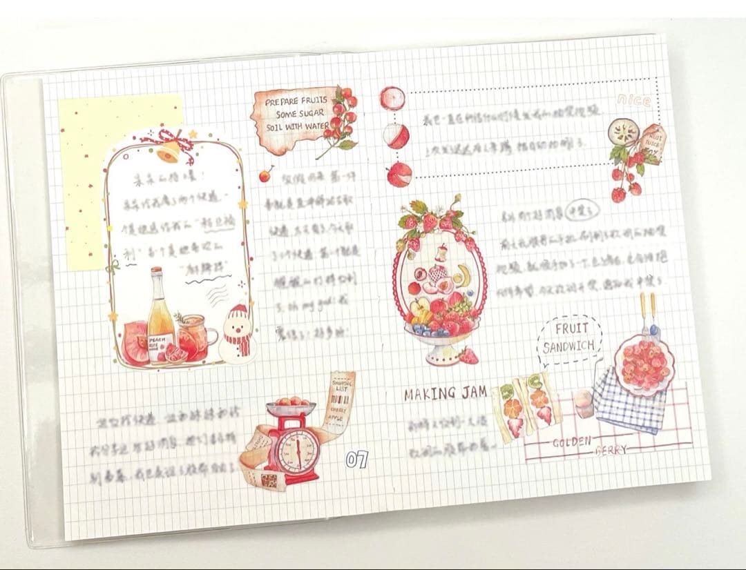 醒醒文创《水果图鉴》海外マスキングテープ　マステ 【2435】