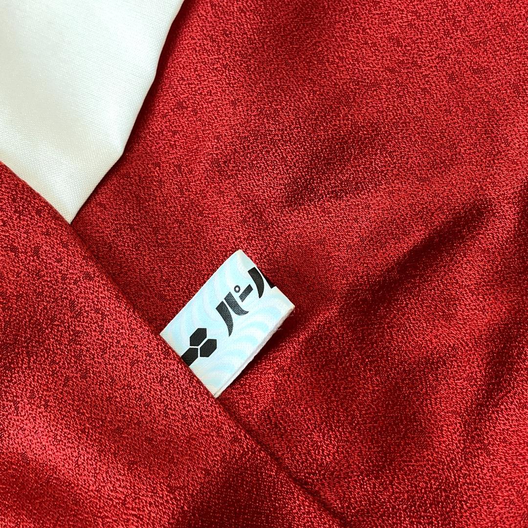 akmx193 正絹 振袖 　赤色 パールトーン加工 9号 花柄