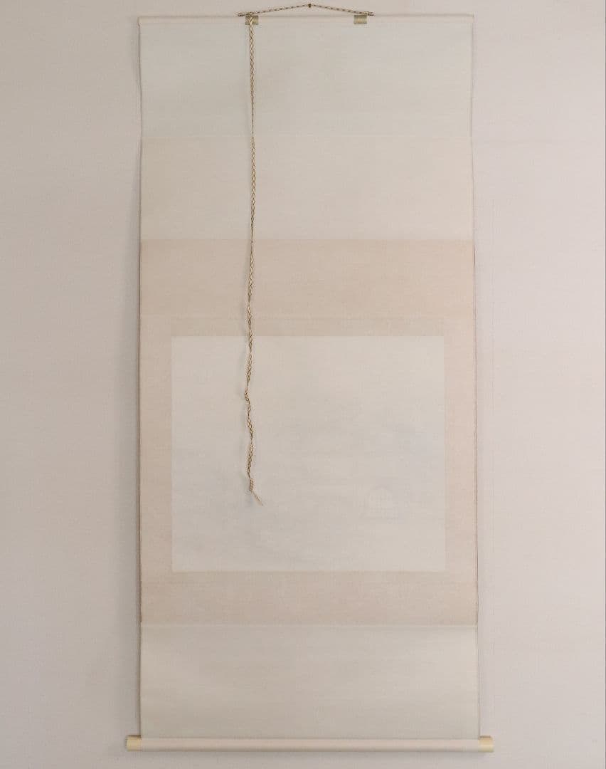 【真作】日本画 宮本昌雄「梅の寺」絹本 掛け軸 木箱 横物 MA434