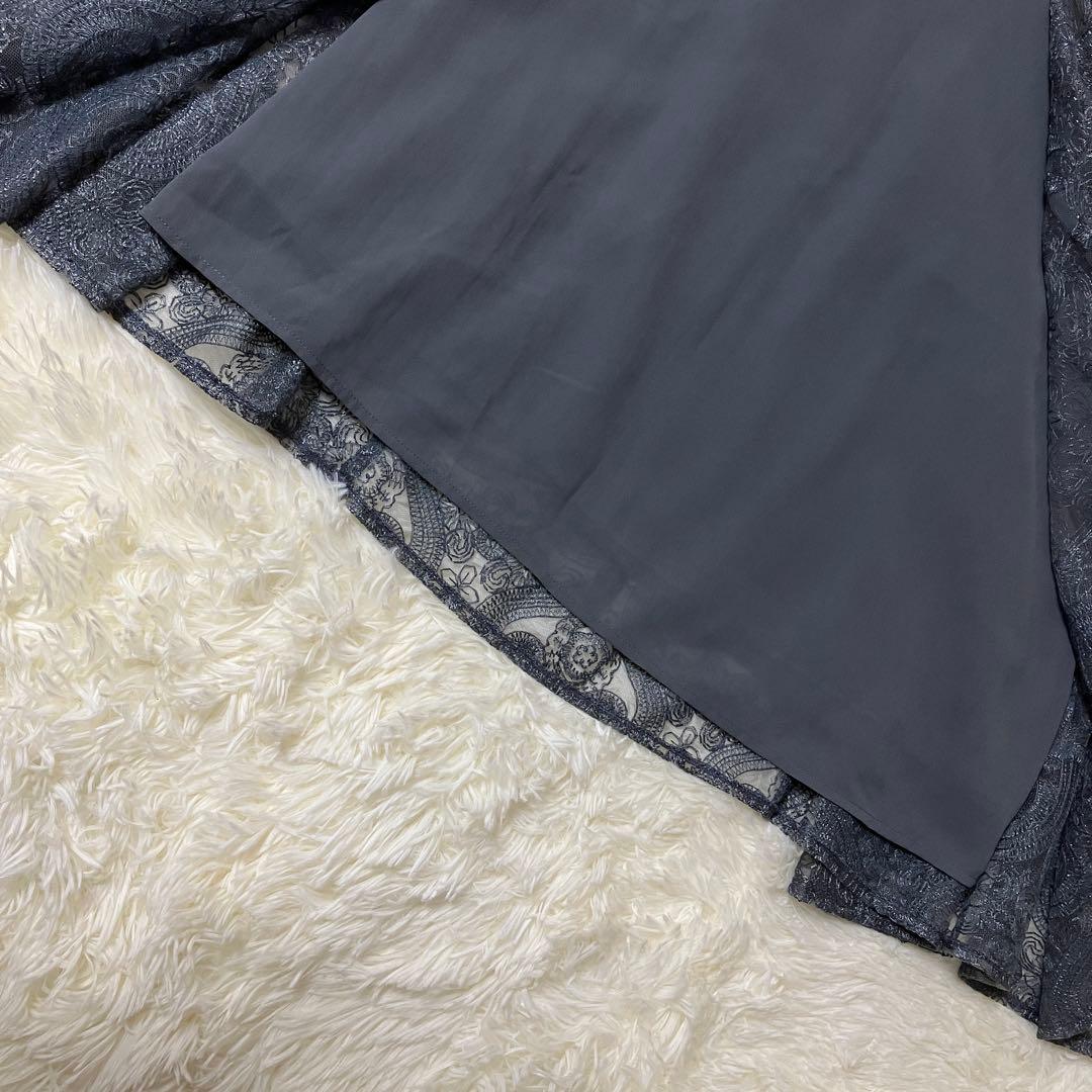 niana 刺繍 レース ロング カーデ キャミワンピ セットドレス 結婚式 M