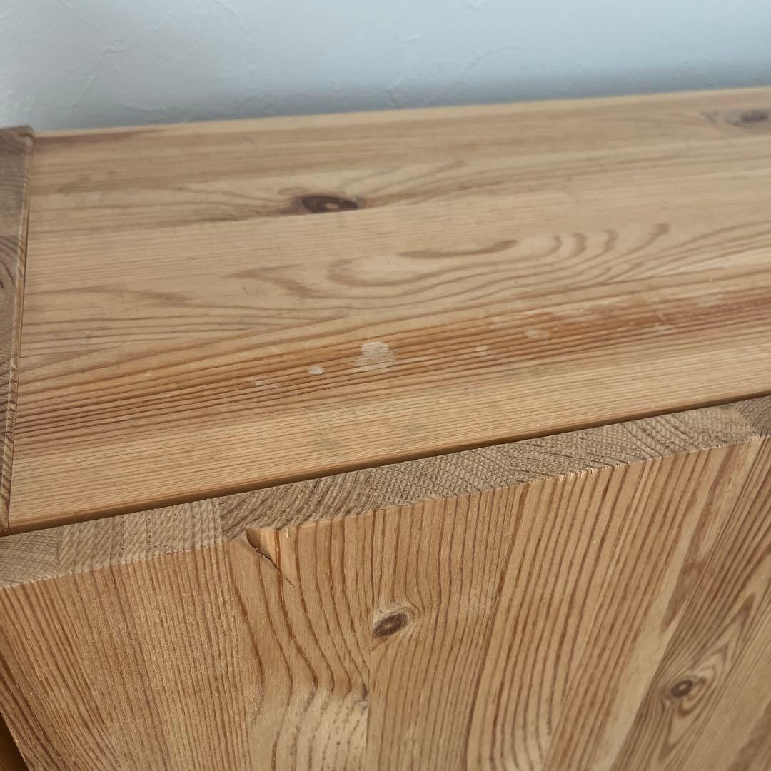 IKEA IVER 木製4段シェルフ 扉付き収納 引き出し付き