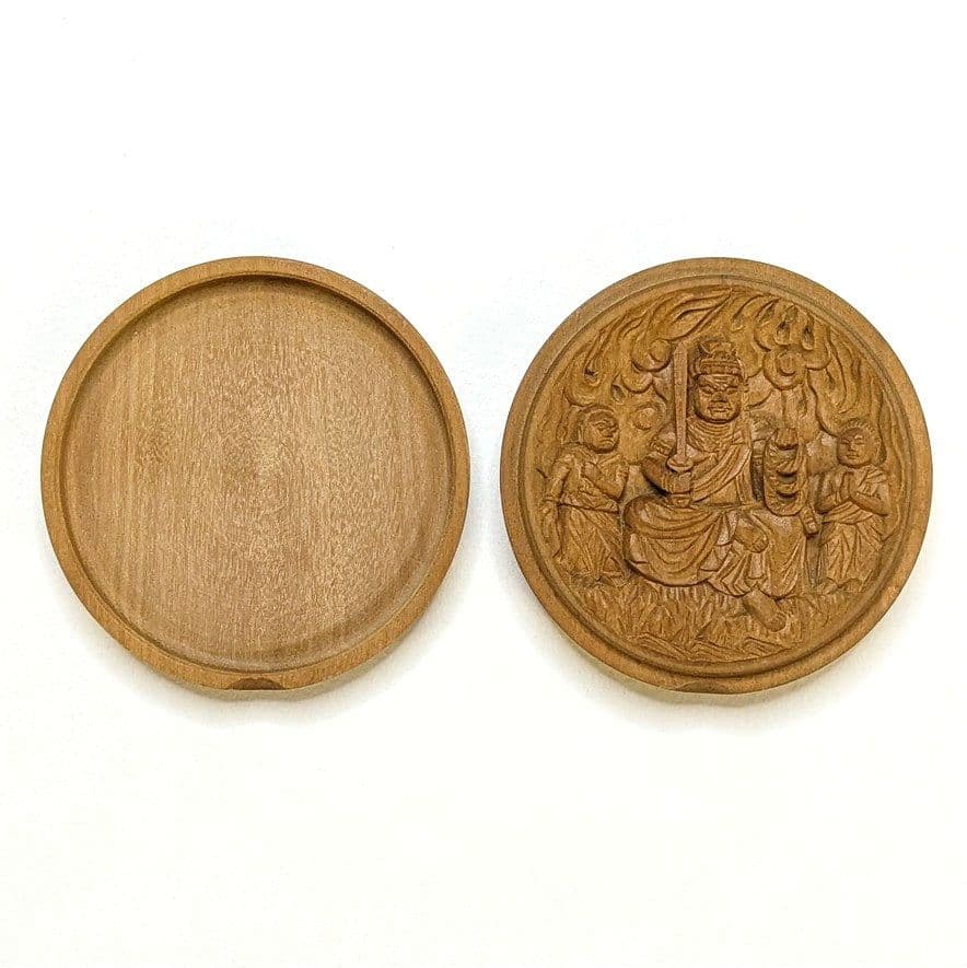 【フォロー割・新品】 香合仏　不動明王　白檀　仏龕　懐中仏　不動三尊