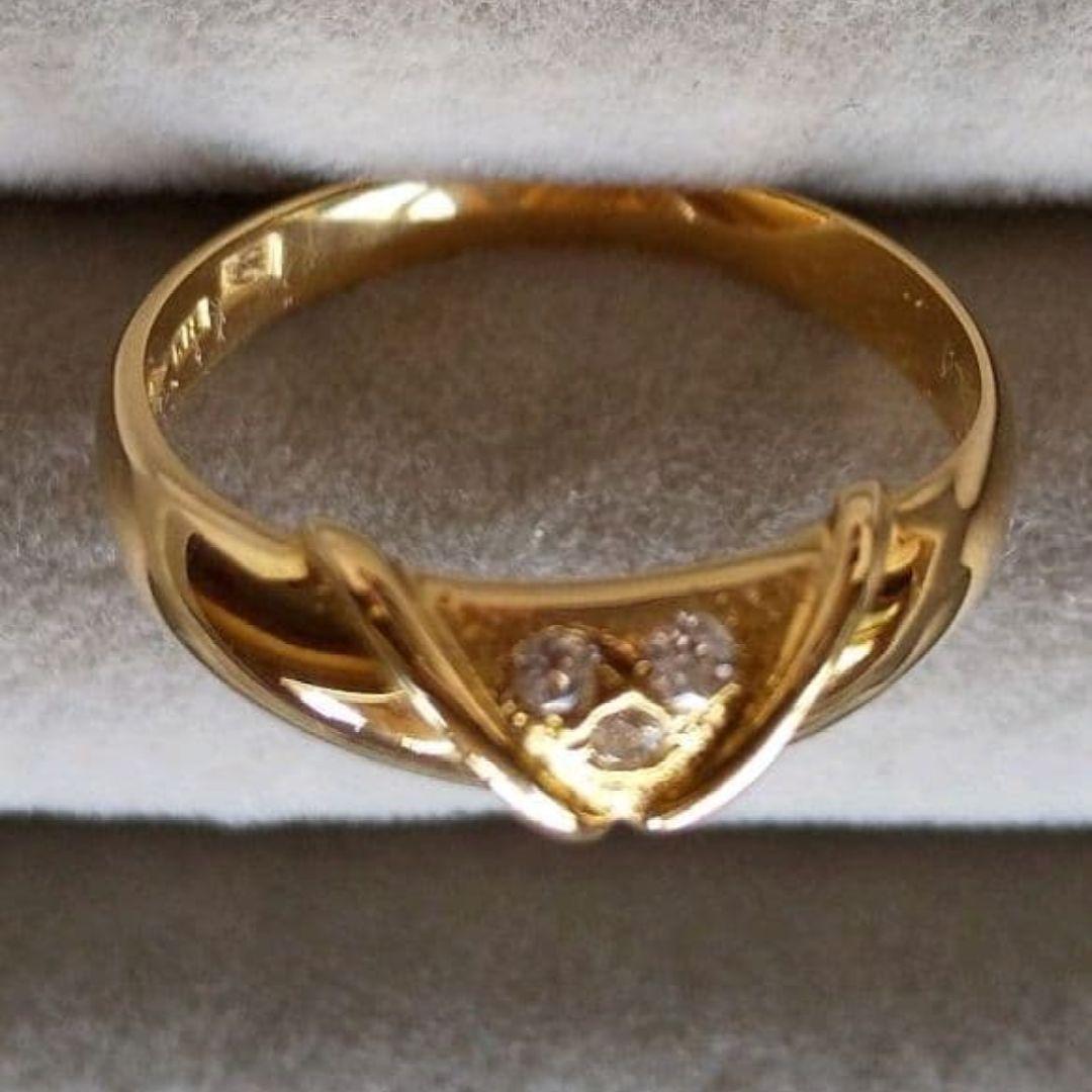 セイコー　リング　10号　K18 18金　新品仕上　SEIKO　ダイヤ