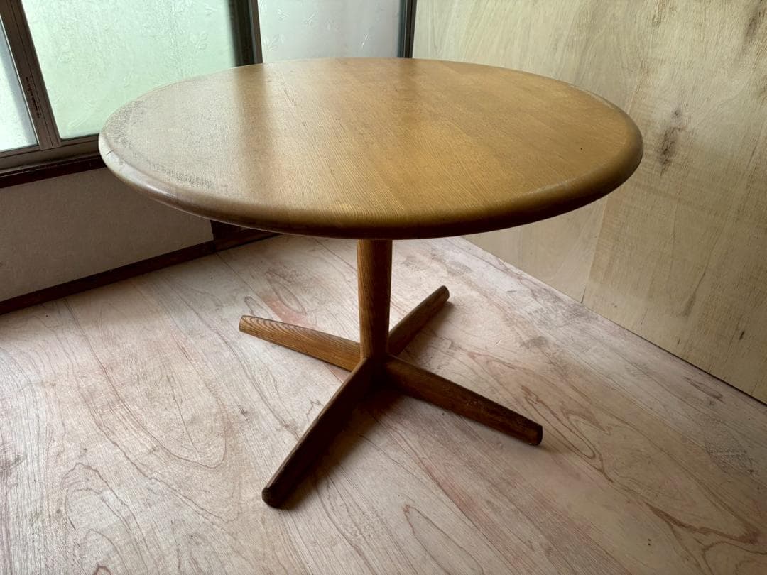 ①飛騨産業　キツツキ　円形テーブル　ダイニングテーブル　ヴィンテージ　インテリア