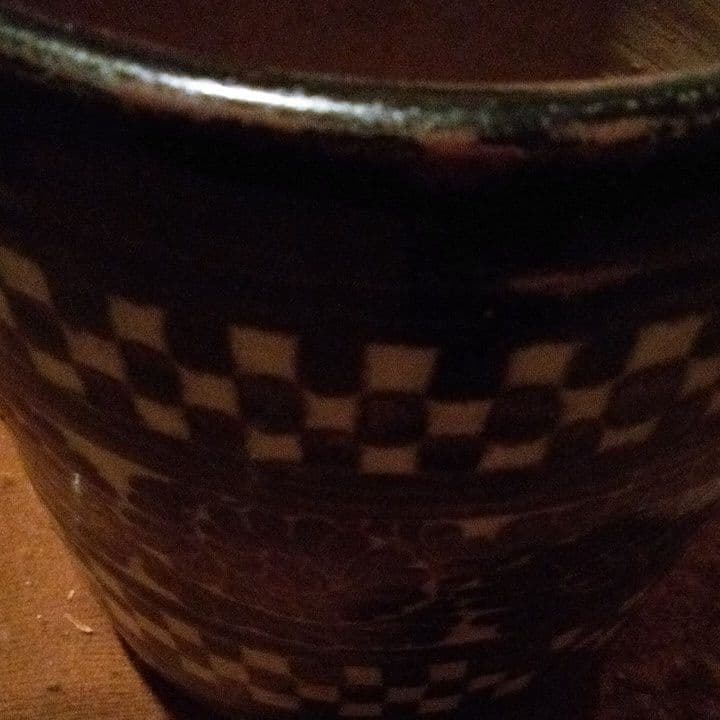 中国陶磁器　磁州窯　浮き彫り筒型壺