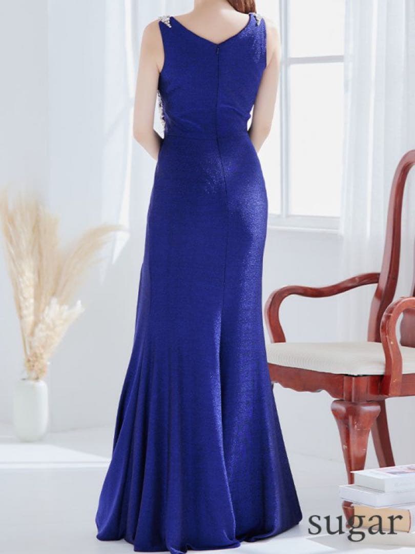 【美品】IRMA ロングドレス ブルー キャバドレス