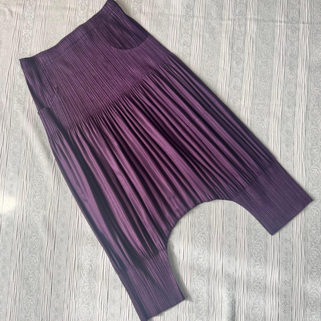 美品　プリーツプリーズ　イッセイミヤケ サルエルパンツ　バーガンディ