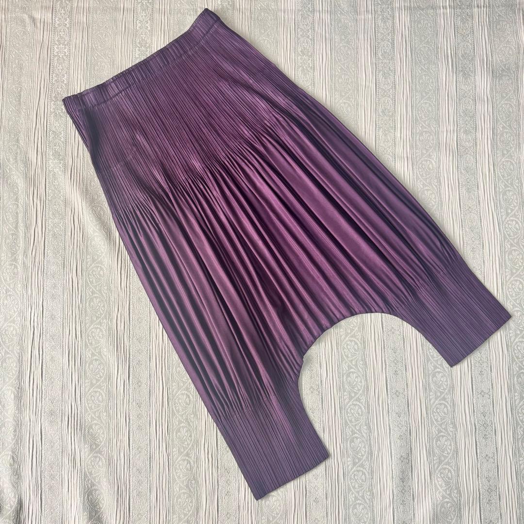 美品　プリーツプリーズ　イッセイミヤケ サルエルパンツ　バーガンディ