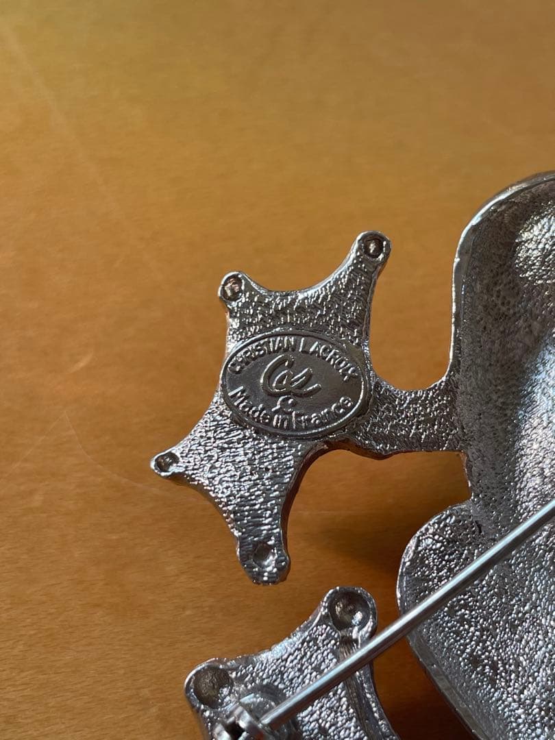 ヴィンテージ　クリスチャンラクロア　ブローチ　カエルモチーフ　スワロフスキー