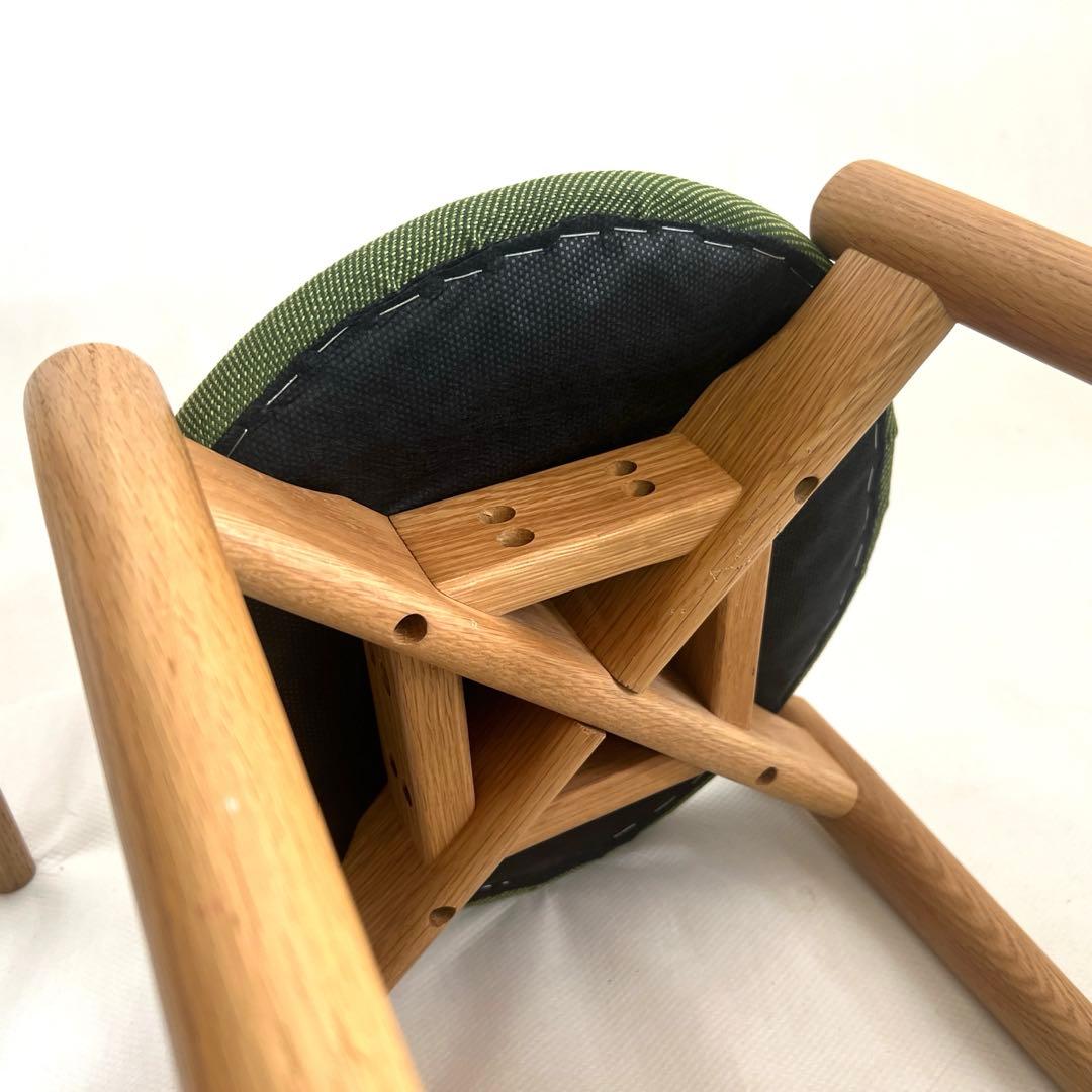 スタッキングスツール・グリーンファブリック・2脚セット・送料込み