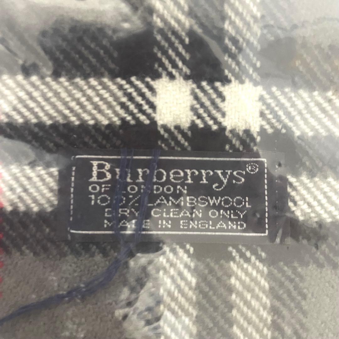 未使用　バーバリーズ　ノバチェック　バーバリー　ウール　マフラー　グレー