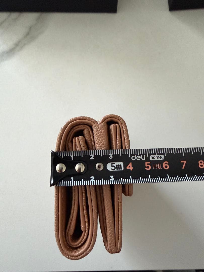 CHANEL ベージュ 三つ折り財布 キャビアスキン　キルティング