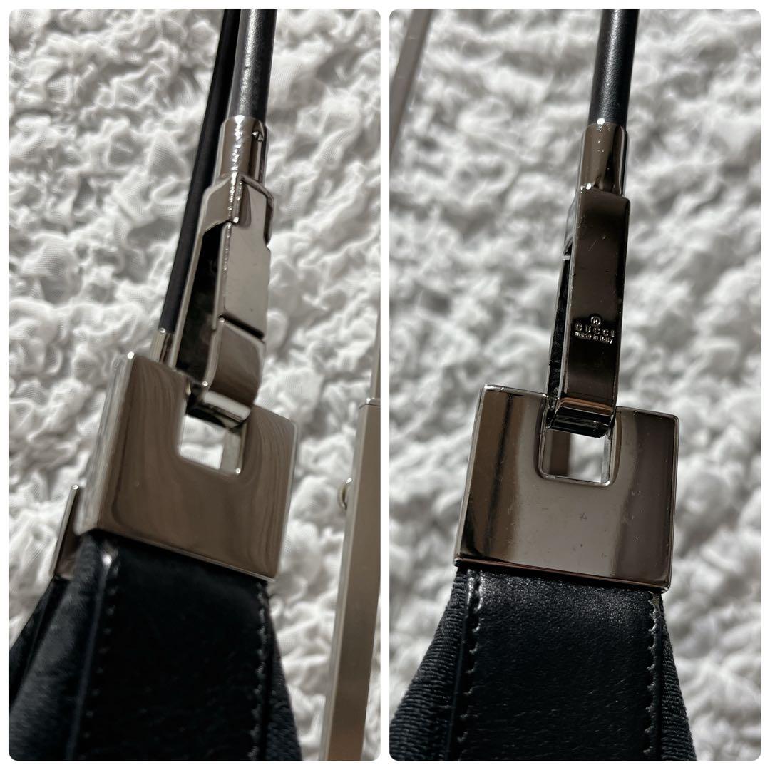 美品✨GUCCI ショルダーバッグ 肩掛け GG柄 ブラック レディース 伊製