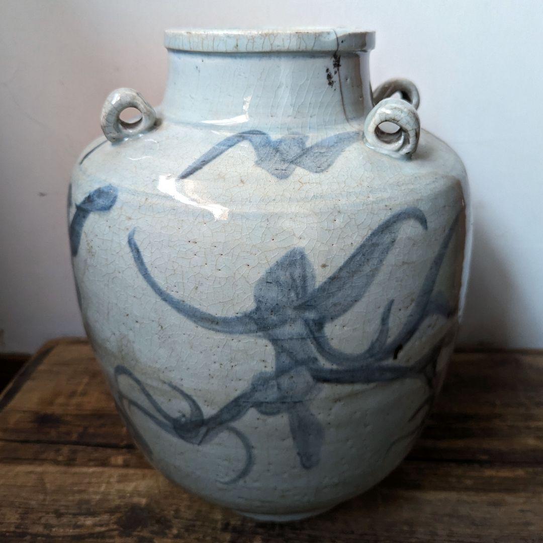 【民藝】明朝 壺 【龍紋】ヘタウマ【民芸】