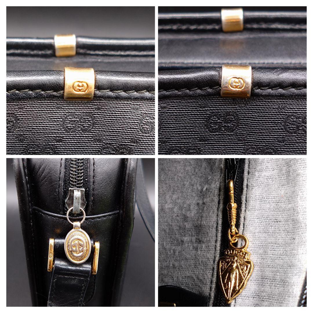 GUCCI ショルダーバッグ GG柄 クロスボディ バッグ 黒 オールドグッチ