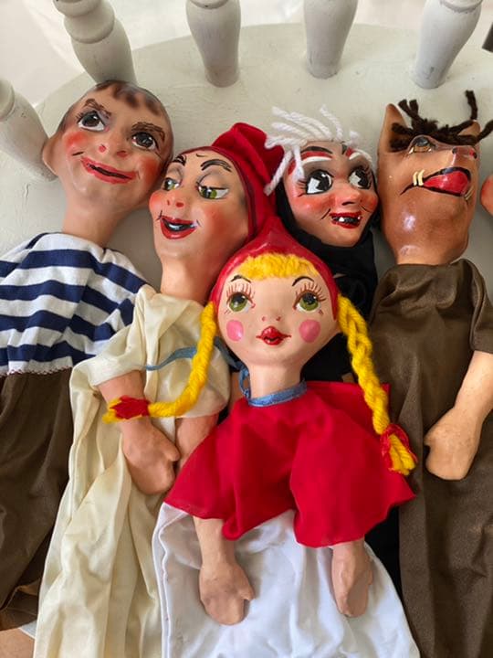 フランスアンティーク赤ずきんちゃんパペット　指人形　操り人形　劇場　紙芝居