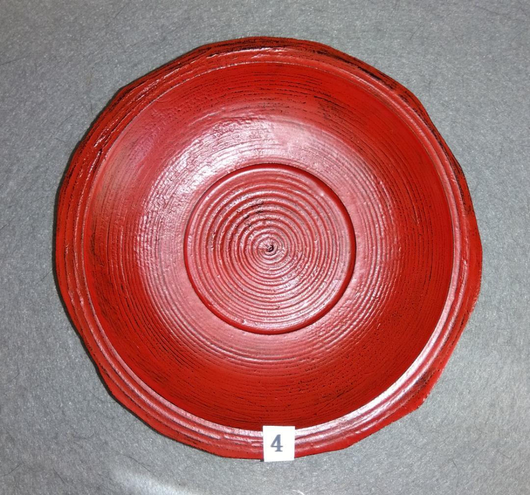 【ayun3出品】 越前漆器　山岸厚夫粗挽き根来塗茶托(多目的小皿)