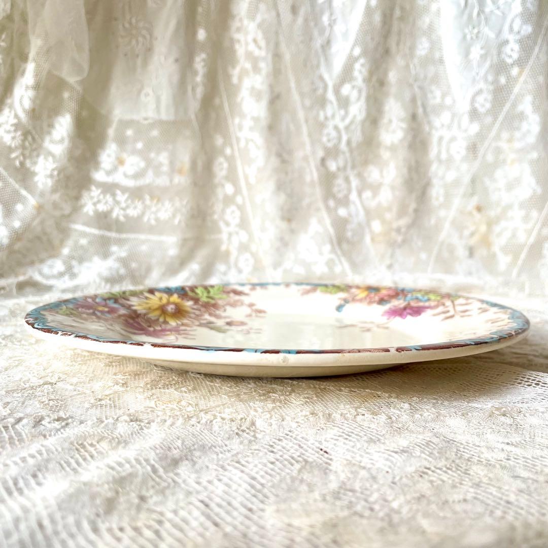 ジアンGien 秋の花フルールドトンヌ　デザートプレート3枚フランスアンティーク