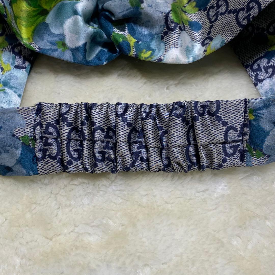 希少色❗️新品級✨GUCCIブルームスGG総柄ヘアバンド花柄フローラルプリント青