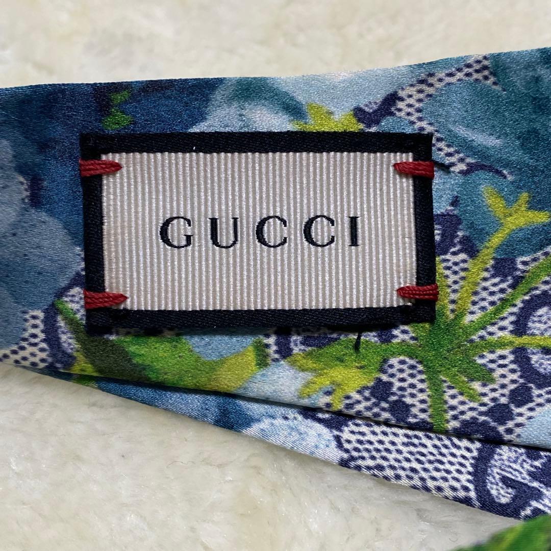 希少色❗️新品級✨GUCCIブルームスGG総柄ヘアバンド花柄フローラルプリント青